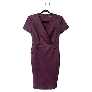 Calvin Klein Plum Purple Faux Suede Sheath Dress - Size 4 - Worn Once